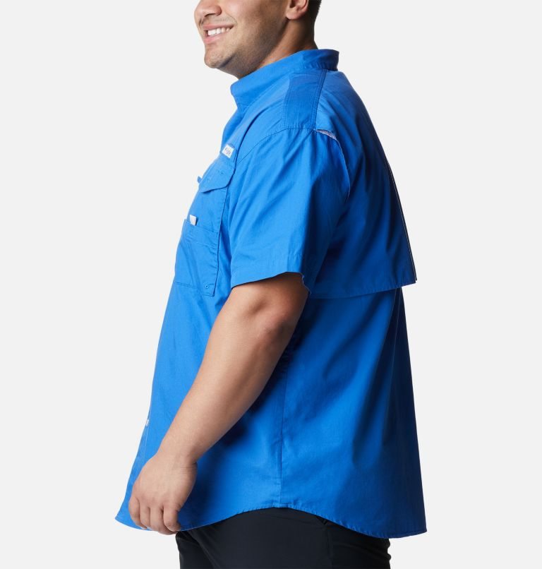 Men's Columbia PFG Bonehead Short Sleeve Shirts Blue | Plus Size CA-Y4AC8